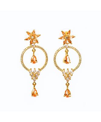 Orange Artificla earrings 1