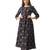 Women's Rayon Floral Printed Anarkali Navy Blue Kurta Palazzo Set