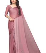 Purple embroidered satin saree with blouse
