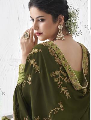 Green embroidered silk salwar 4