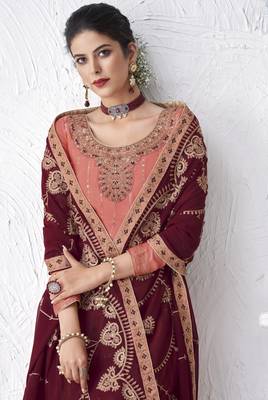Light-pink embroidered silk salwar 3