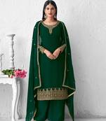 Green embroidered georgette salwar