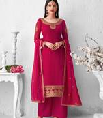 Pink embroidered georgette salwar
