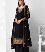Black embroidered georgette salwar