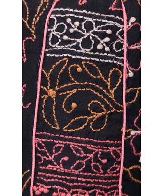 Ada Hand Embroidered Black Chanderi Lucknow Chikankari Potli A533695 3