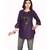Women Embroidered Khadi Cotton Cape Top Kurta (Purple)