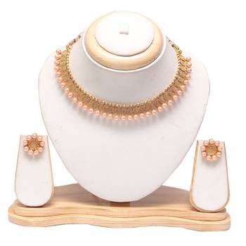 Jalebi design pearl choker necklace set 1