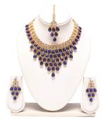 Royal blue bridal necklace set