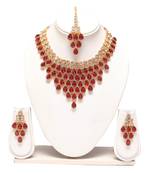 Maroon bridal necklace set