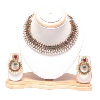 Multicolour choker necklace set online 1