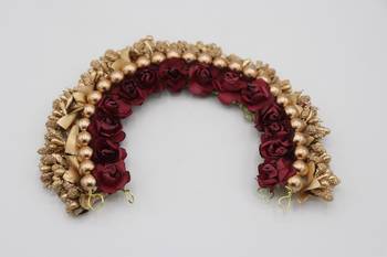 Red Artificial Flower Gajra  Hair Accessories for Women 3