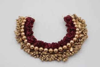 Red Artificial Flower Gajra  Hair Accessories for Women 4