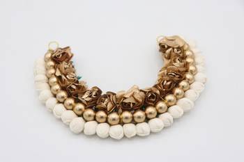 Gold Artificial Flower Gajra Hair Accessories for Women 4