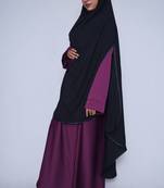 women's salafi/maftha/hijab/makhna/prayer hijab side cut BLACK-XL