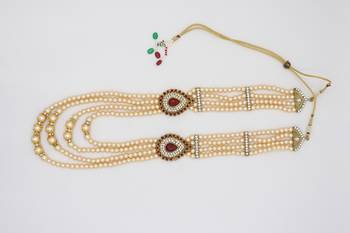 Long Pearl Jewellery Necklace For Men/Groom For Wedding Wear( 3