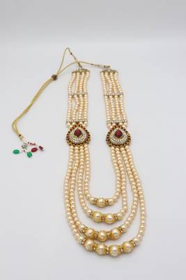 Long Pearl Jewellery Necklace For Men/Groom For Wedding Wear( 4