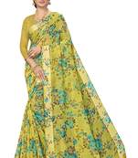 Green woven cotton saree with blouse