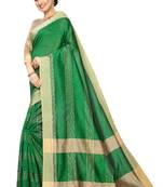 Green Woven Cotton Saree With Blouse