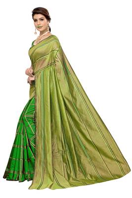 Multicolor woven cotton saree with blouse 2