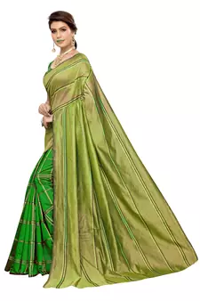 Multicolor woven cotton saree with blouse