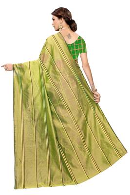 Multicolor woven cotton saree with blouse 4
