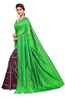 Multicolor woven cotton saree with blouse