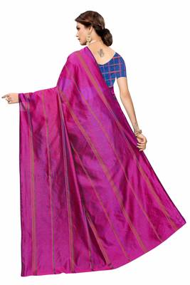 Multicolor woven cotton saree with blouse 4
