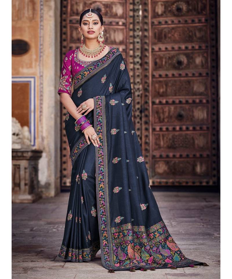 navy blue sarees