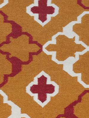 Rug Flat Woven Zara Area Rug 5'x8' Dusty Orange For Indoor/Outdoor 2