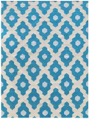 Flat Woven Rug 5'x8' Teal For Indoor/Outdoor 2