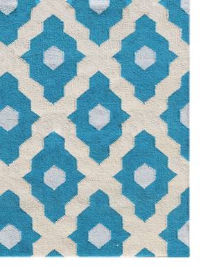 Flat Woven Rug 5'x8' Teal For Indoor/Outdoor 3