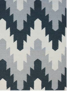 Zara Modern Area Rug Flat Woven 5'x8' Grey 3