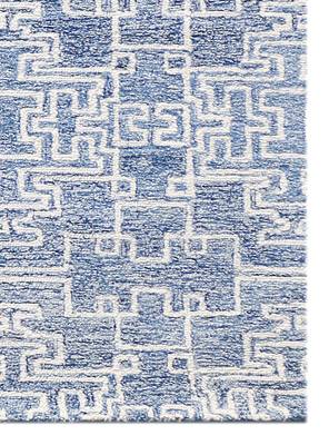 Modern Hand Tufted Boston Area Rug 5'x8' Blue 3