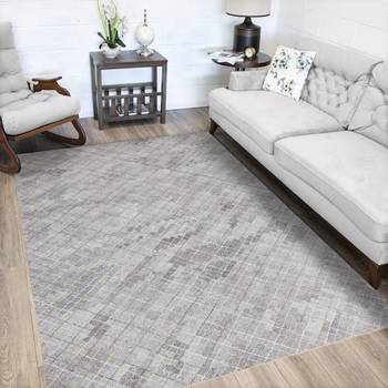 Rug for Room Hand Tufted Polyester 5'x 8' Beige 1