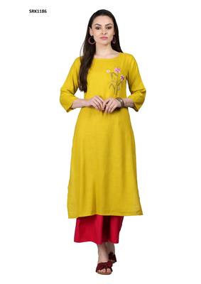 Light Green Printed Viscose Round Neck kurti 1