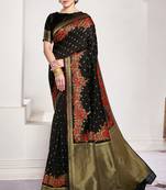 Black Silk Designer Saree Saree with Blouse