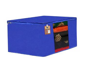 Atorakushon Fabric 2 Piece Saree Cover Clothes Storage Bags Garments Wardrobe Organiser (Blue) 2