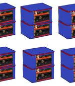 Atorakushon Fabric 12 Piece Saree Cover Clothes Storage Bags Garments Wardrobe Organiser (Blue)