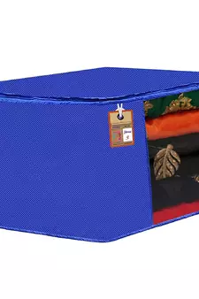 Atorakushon Fabric 12 Piece Saree Cover Clothes Storage Bags Garments Wardrobe Organiser (Blue)