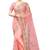 Pink embroidered net saree with blouse