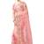 Pink embroidered net saree with blouse