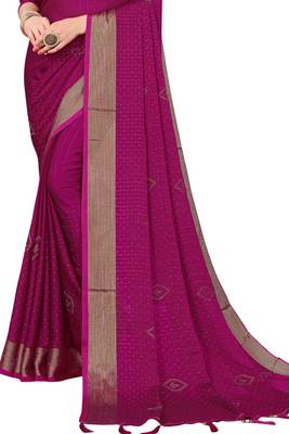 Purple embroidered silk saree with blouse 2