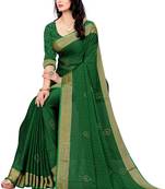 Green embroidered silk saree with blouse