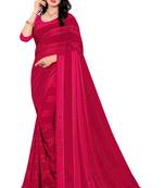 Magenta embroidered georgette saree with blouse