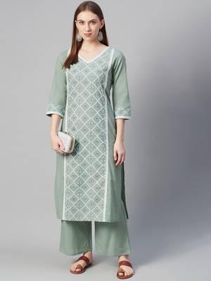 Green printed cotton ethnic-kurtis 5