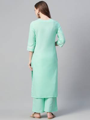 Green printed cotton ethnic-kurtis 3