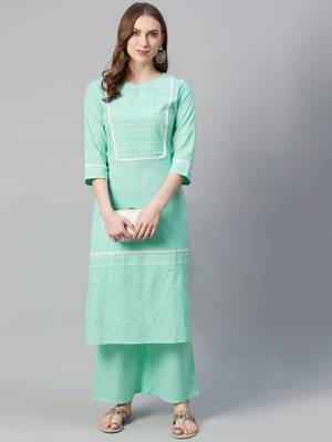 Green printed cotton ethnic-kurtis 5