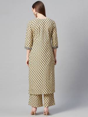 Yellow printed cotton kurtas-and-kurtis 3