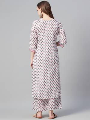 White printed cotton ethnic-kurtis 3