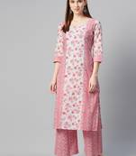 Red printed cotton cotton-kurtis